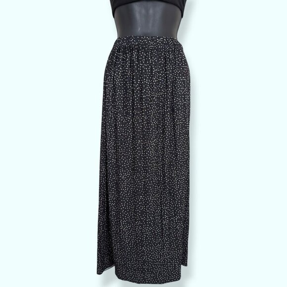 Zara Spotted Black Elastic Waist Skirt - Picture 3 of 7